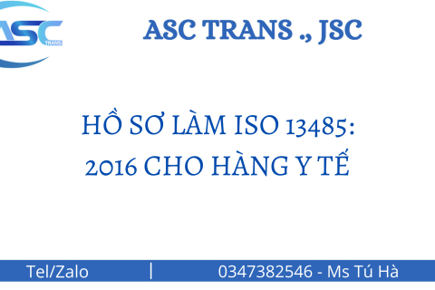 HỒ SƠ LÀM ISO 13485:2016